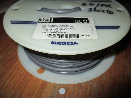 Alpha 3231 2C 20 awg. Mil-W-16878E Type B/N Braided TC Shield 100ft.