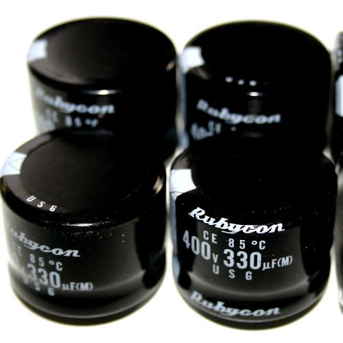 6 x 330uF 400V Rubycon (Japan)) USG Snap-in Electrolytic Capacitor for tube amp.