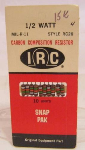 IRC Carbon Composition Resistor 1/2 Watt   MIL-R-11 NOS 10PK