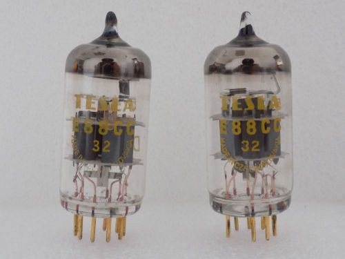 2x Tesla E88CC S.Q. Special Quality Triode Vacuum Tube Gold Pins