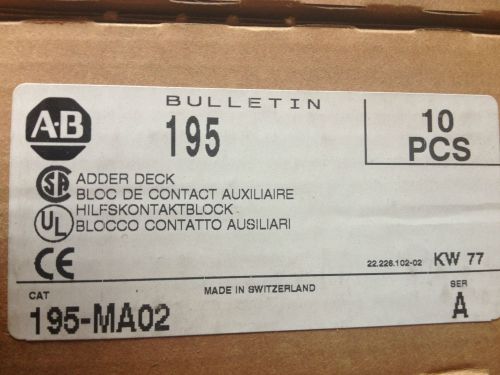 Allen bradley bulletin 195 adder deck  195-ma02  lot of 10 for sale