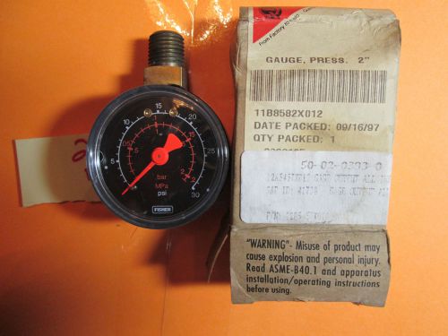 NEW IN BOX FISHER PRESSURE GUAGE 11B8582X012 2&#034; 2 BAR MPa 30 PSI (223-1)