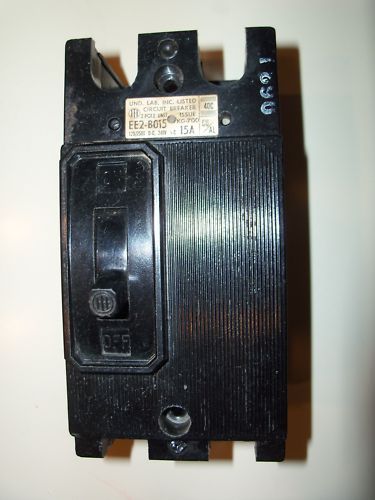 ITE Siemens 15AMP 2 Pole Circuit Breaker EE2-B015 240VAC, from working equipment