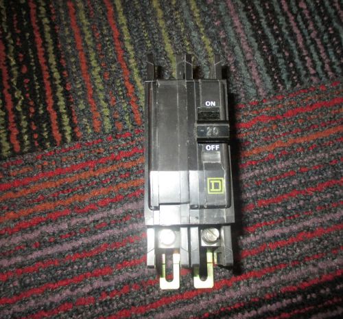 SQUARE D 2-POLE 20 AMP CIRCUIT BREAKER 240 VAC TYPE QOU220, GUC