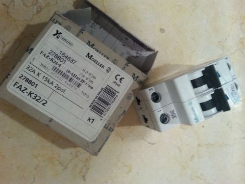 MOELLER X pole 2  POLE FAZ-K32/2  CIRCUIT BREAKER NEW