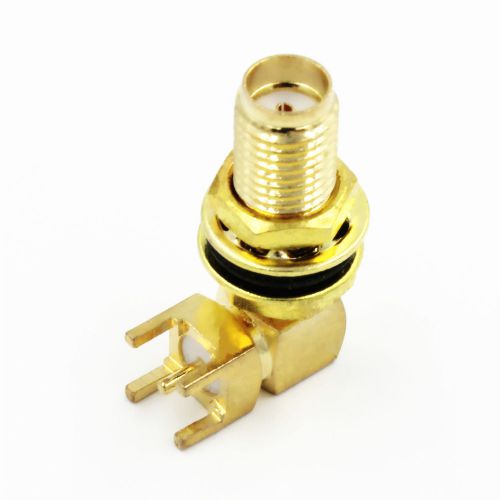 10 x sma female right angle with nut bulkhead  pcb deck rf connector for sale