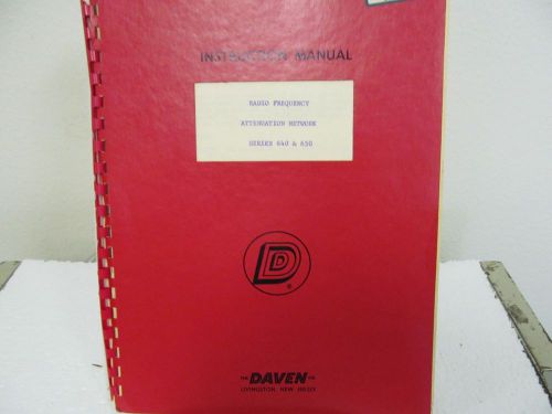Daven Co. 640, 650 Radio Frequency Attenuation Network Instruction Manual