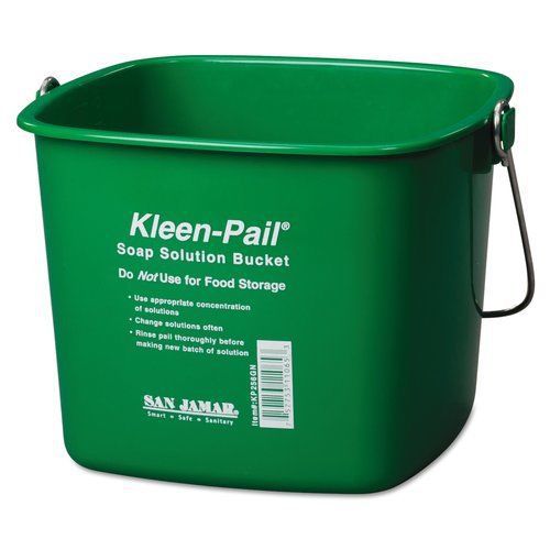 San Jamar SJMKP196GN Kleen-Pail 6qt. Plastic 12 Count