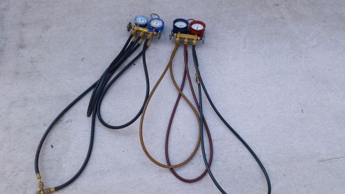 2x ritchie yellow jacket flutterless test and charging manifold r-12 r-22 r-502 for sale