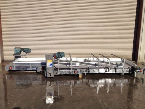 52&#034; wide x 18&#039; Long SS Accumulation Table, Surge Flo-thru Sorting Conveyor