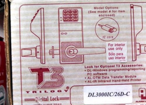 NOS  ALARM LOCK T3 DL3000IC - US26D COBIN BYPASS &#034; BUY IT NOW&#034; BONUS