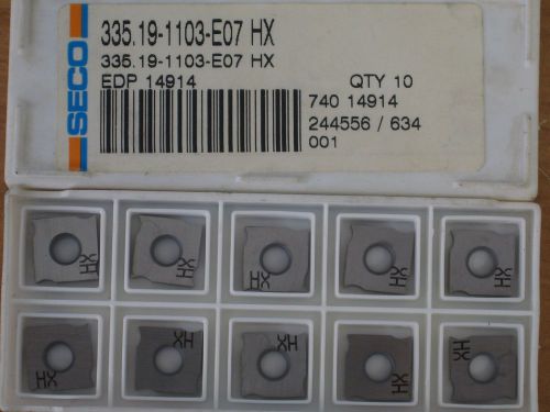 NEW SECO 335.19-1103 CARBIDE INSERTS. GRADE: HX  *Pack of 10*