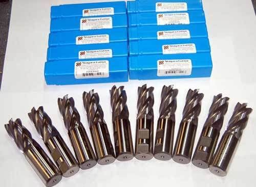 10 Pcs. Niagara 1&#034; M42-8% Cobalt Fine-Pitch Roughing CNC End Mills-TiCN Coated