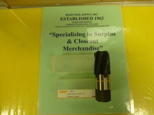 PIPE TAP 1-11-1/2&#034; NPT HIGH SPEED VANADIUM SPIRAL FLUTE  SOWA JAPAN NEW $44.50