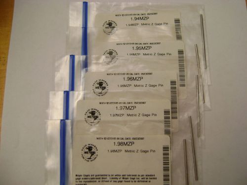 Meyer Gage Pins 1 each 1.94,1.95,1.96.1.97 Metric Z Plus