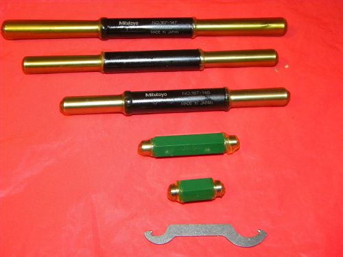 Mitutoyo micrometer standards-(5)-1&#034; 2&#034; 5&#034; 6&#034; 7&#034; free ship