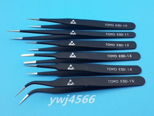 6pcs  anti-static tweezer maintenance tool esd 10b 11b 12b 13b 14b 15b for sale