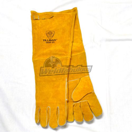 Tillman 105023 23&#034; Premium Split Cowhide Lined Stick Welding Gloves Brown, Large