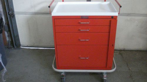 Harloff 6300 4 drawer red crash cart with breakaway lock new for sale