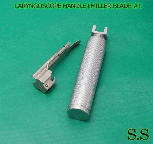 LARYNGOSCOPE MEDIUM+SMALL HANDLE+MILLER BLADE #1 INTUBATION ANESTHESIA SET