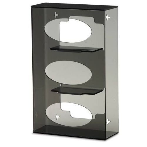 Side-loading acrylic glove dispenser - triple  10.125&#034;w x 4.125&#034;d x 16&#034;h 1 ea for sale