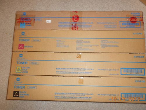 Lot of 4 Genuine Konica Minolta TN319C TN319M TN319Y TN319K Bizhub C360