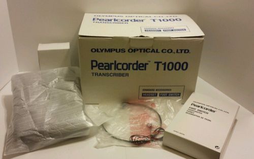 NOS Olympus Pearlcorder T1000 Microcassette Transcriber w/ Accessories &amp; Box