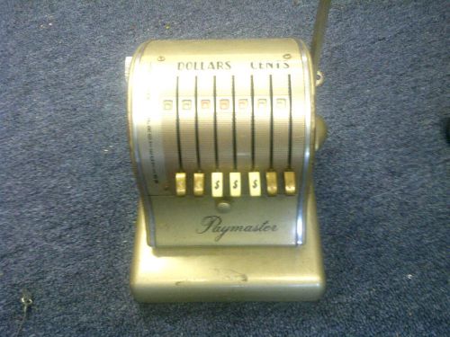 Vintage Paymaster Check Writer with Key Use Embossed Numbers &amp; Words for Safety