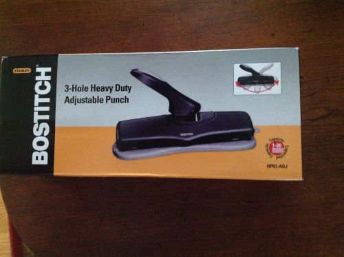 Stanley Bostitch Manual 3 Heavy Duty Hole Punch - NIB HPK3-ADJ