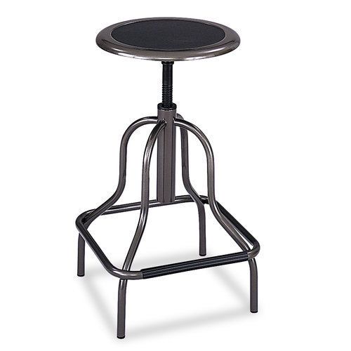 Safco SAF6665 Diesel Backless Industrial Stool High Base Black Leather Seat in B