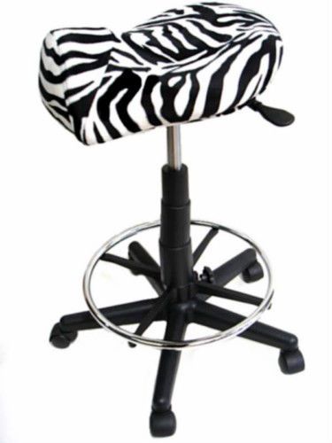 ZEBRA PRINT SADDLE CHAIR (S-111)