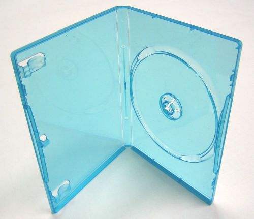 100 14mm standard single dvd cases, tranparent light blue, psd12ltblue for sale