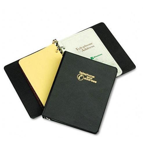 Wilson Jones 812B Phone/Address Binder 1600-Entry Cap 8-1/2inx5-1/2in Black