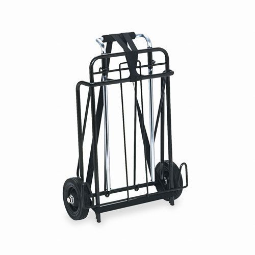 Universal Luggage Cart, 250lb Capacity, 15 x 14 Platform, Black/Chrome