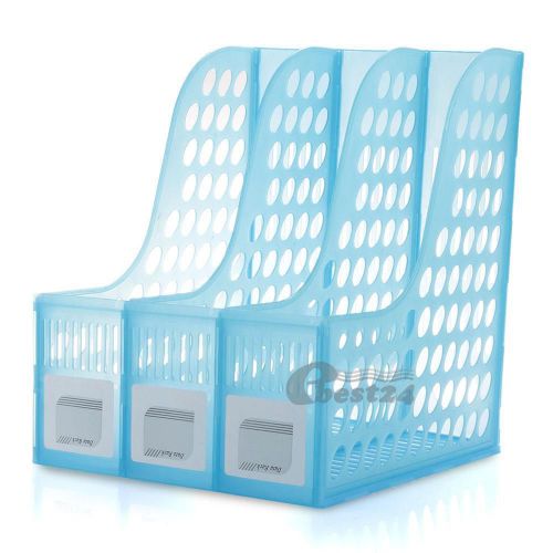 Desk 3 grids a4 copy document book holder organizer file case shelf for sale