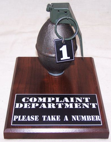 Complaint Department Grenade Desk Accessory