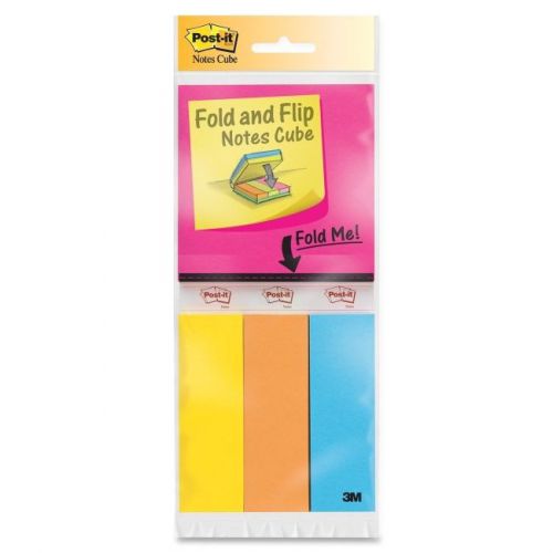 Post-it fold &amp; flip notes cube - recyclable - 3&#034; x 3&#034;, 1&#034; x 3&#034; - (2055fc2) for sale