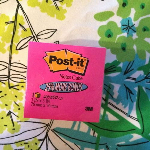 3M Post-It Notes Cube, 500 Sheets (25% More Bonus), Assorted Colors 3&#034; x 3&#034;