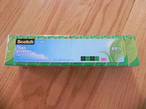 12 rolls-3m scotch magic greener tape made from over 65% recycled/plant-based for sale