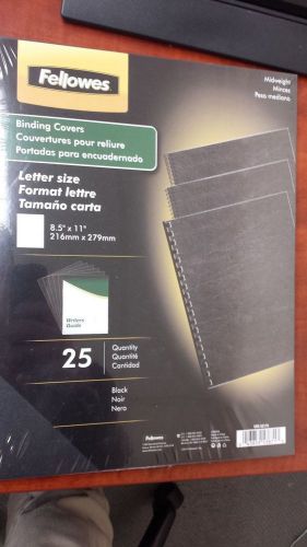 Fellowes Grain Presentation Covers - Letter, Black, 25 pack