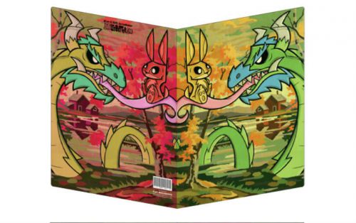 PAINTED DRAGON AND BUNNY FOLDER JOE JLED LEDBETTER ART FOLDER