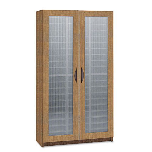 Literature organizer, particleboard/polycarbonite, 60 compartments, medium oak for sale