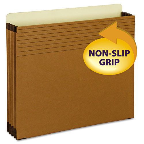 Easy Grip File Pocket, Letter, 3 1/2&#034; Exp, Redrope, 25/PK