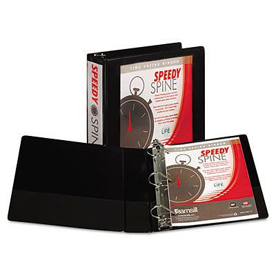 Speedy Spine Angle-D Ring View Binder, 11 x 8-1/2, 2&#034; Capacity, Black