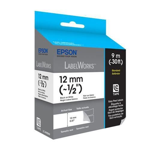 Epson LabelWorks LC-4WBN9 Standard 1/2&#034; LC Tape Cartridge, Black on White