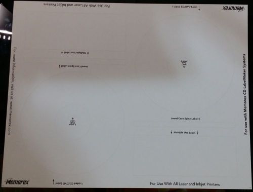 Memorex CD/DVD Matt Label Refills - 25 Sheets