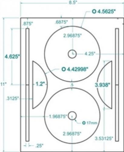 Compulabel 312840 4.56&#034; CD / DVD Labels 2 Up Full Face 2,000 Labels