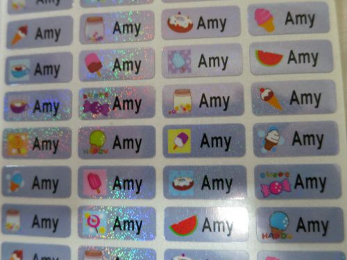 300 ice cream sparkle personalized name stickers 0.9 x 2.2 cm  customized labels for sale