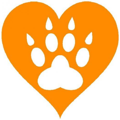 30 Custom Orange Paw Print Heart Personalized Address Labels