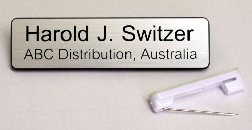 10 pack Engraved 75x19mm Name badge - Pin fastener